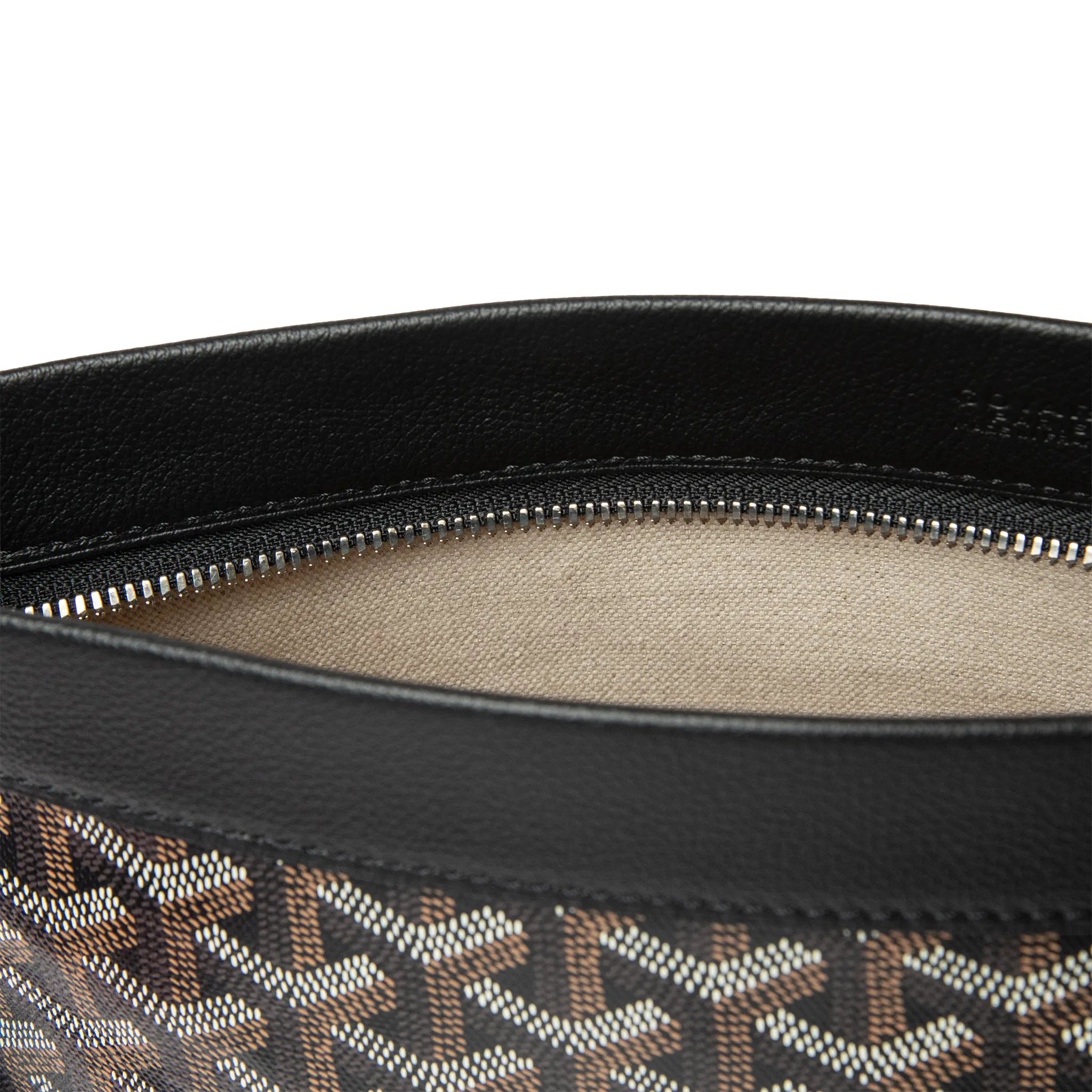 Detailed Zip View of Goyard Conti Black Pouch CONTIPPMLTY09CL09P